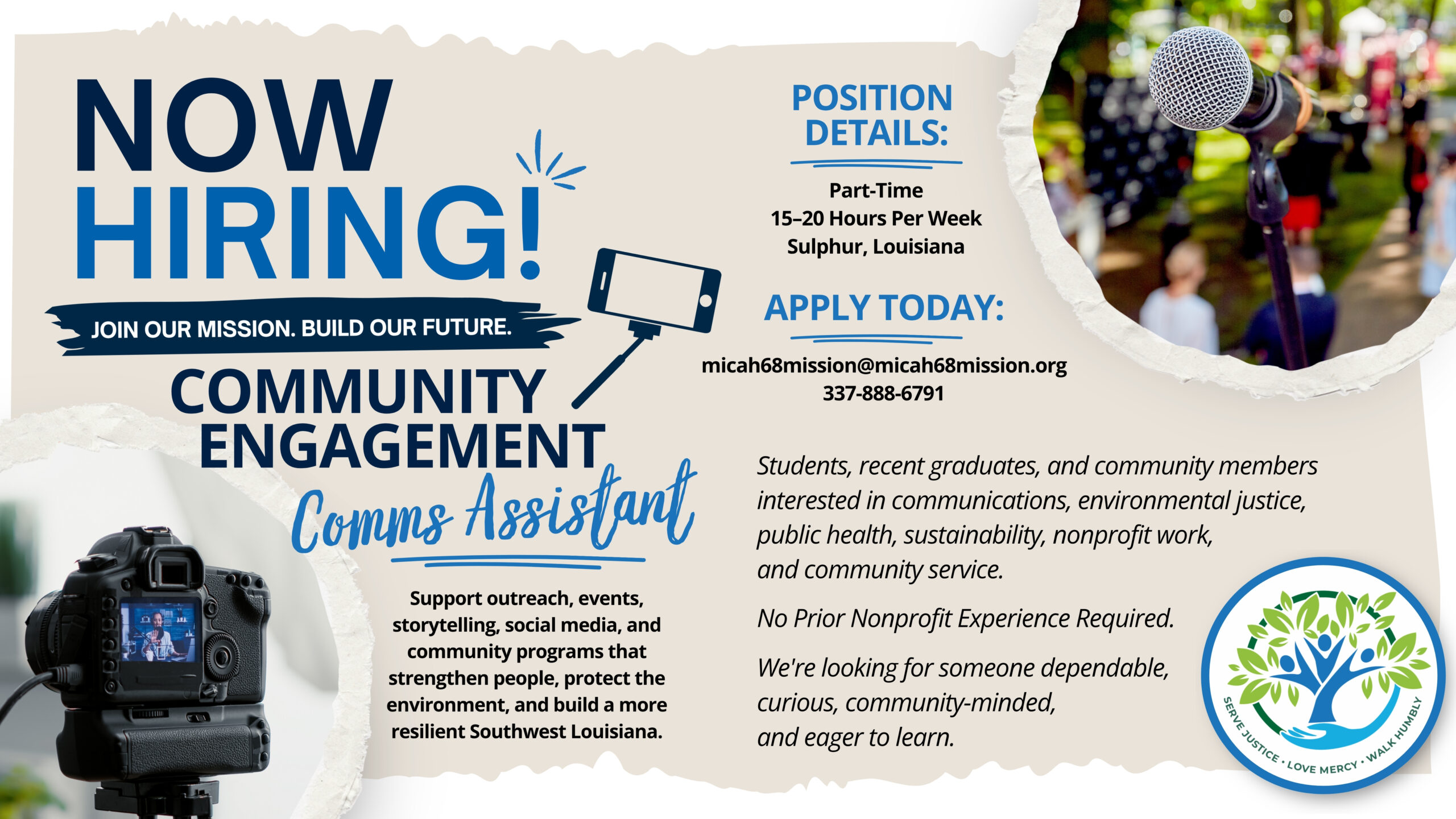 Now Hiring: Community Engagement & Communications Assistant